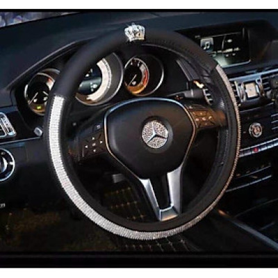 Bọc vô lăng tay lái ô tô xe hơi cao cấp đính đá gắn vương miện dùng chung cho các dòng xe.