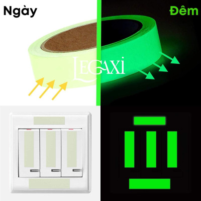 Băng keo dạ quang phát sáng dài 5 mét, miếng dán phản quang dán cầu thang, trang trí, ổ điện, xe đạp, xe oto Legaxi