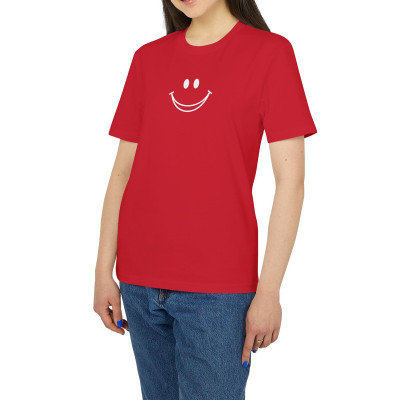 Áo Thun Nữ In Hình Miệng Cười Form Basic Tay Ngắn Cổ Tròn