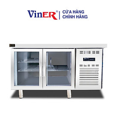 [HÀNG CHÍNH HÃNG] Tủ bàn mát cánh kính 1m5 lạnh trực tiếp Viner