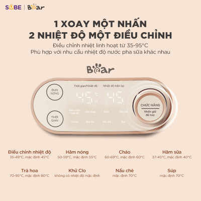Máy hâm sữa tiệt trùng Bear WW-4H12M hàng chính hãng