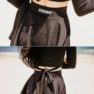 Đồ Bơi Tay Dài Chống Nắng Lưng Áo Cao Váy Xòe AT188 MayHomes, Thun Lạnh Co Giãn Tốt, Bền Chắc