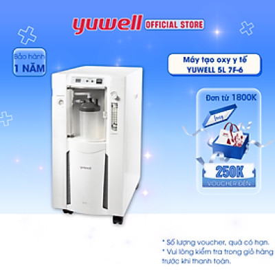 Máy Tạo Oxy Y Tế Tại Nhà Yuwell 7F-6 / 7F-6W  - Oxy Tinh Khiết Đạt Tiêu Chuẩn Y Tế 93% - Lưu Lượng Tối Đa 5 L/phút - Hỗ Trợ Bệnh Nhân Suy Tim, Suy Phổi, Rối Loạn Hô Hấp