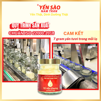 [Set 10 lọ Không hộp] Yến chưng Đường phèn 7 gram Tổ Yến Tươi- Yến Sào Nam Trân. Lọ 70 ml