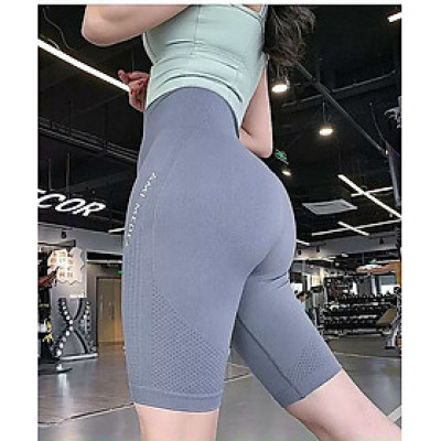 Quần sort nữ thể thao lưng cao eo thon vải dệt kim co giãn tốt