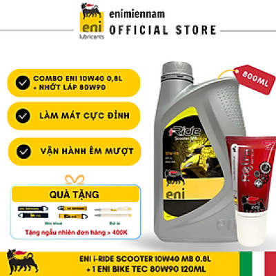 (HCM) Combo Eni Scooter 10W40 0.8L + Nhớt Láp 80W90 120ML