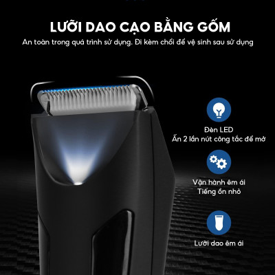 Máy cạo râu, tông đơ mini Lebenlang LBL3022 công suất 5W, Pin 600mAh, IPX5, bảo hành 2 năm - hàng chính hãng