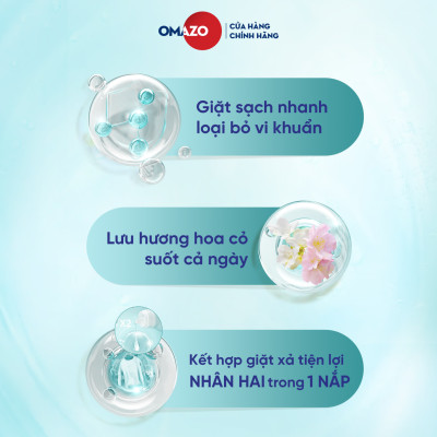 Chai Nước Giặt Xả Omazo Đậm Đặc Hương Hoa Cỏ Diệu Kỳ 2.4kg