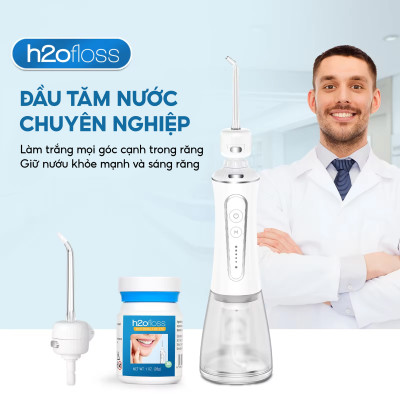 Đầu tăm nước cho máy h2ofloss với 30 viên trắng răng cho hơi thở thơm mát và răng trắng sáng tự nhiên