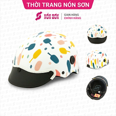 ƯU ĐÃI - Mũ bảo hiểm lỗ thông gió hoa văn chính hãng NÓN SƠN AMP-TR121