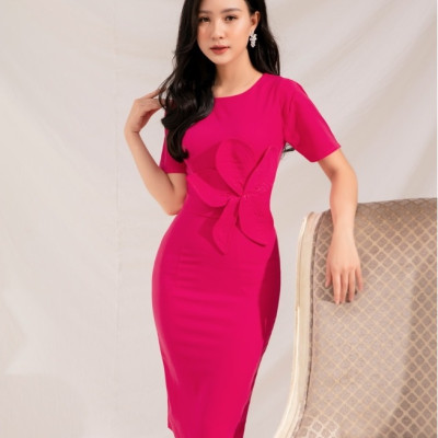 ĐẦM ÔM ĐÍNH HOA SEN BÊN EO 2430