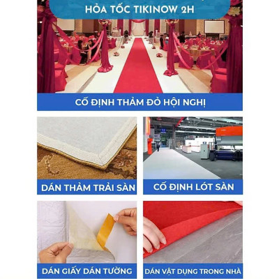 10mm*10m COMBO 2 CUỘN Keo 2 Mặt Sợi Thủy Tinh Cường Lực Dán Thảm Trải Sàn, Keo Chống Nước, Không Để Vết Keo