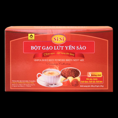 Đặc Sản Khánh Hòa - Bột Gạo Lứt Yến Sào SiSi - Nhà Yến Nha Trang - Hộp 10 Gói - Hàng Chính Hãng