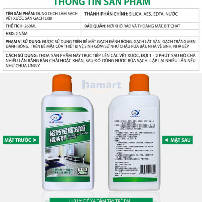 Dung Dịch Làm Sạch Vết Xước Sàn Gạch Men Lát Nền Nhà LKB 260ml Tẩy Mạnh Mẽ Hiệu Quả Tiện Lợi