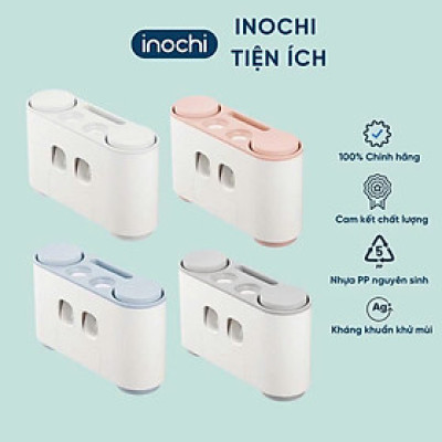 Kệ Treo Bàn Chải Inochi Nachi 4 Cốc Chính Hãng – Dán Tường Không Khoan, Phong Cách Tối Giản Nhật, Tặng Khăn PaKaSa