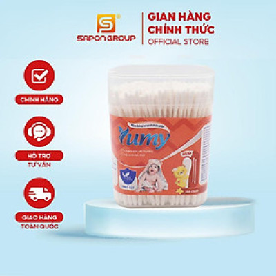 [Lố 12 hộp] Tăm bông vệ sinh trẻ em YUMY newborn hộp nhật đứng size M [TB01-127] hộp 280 que