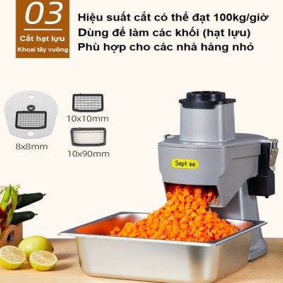 Máy thái rau củ quả đa năng, thái lát, thái sợ, thái hạt lựu. Thương hiệu Mỹ cao cấp Septree - GJ817. Hàng chính hãng