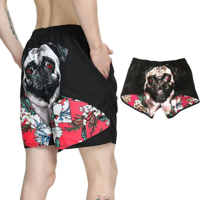 Quần Đi Biển Đôi - Quần Đùi Đôi - Thời Trang Đôi Mùa Hè - Quần Short Cặp Đôi SQ220 Black Pug