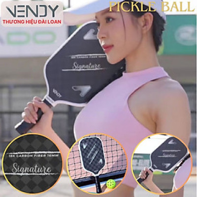 Vợt Tập Pickleball VENDY Signature 18K Carbon Fiber 16mm - Hàng Chính Hãng (1 Cái)
