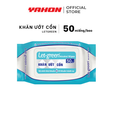 Combo Khăn Ướt Cồn LET-GREEN 50 Miếng/Bao