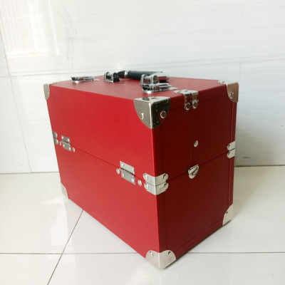 Hàng cao cấp loại 1 - Cốp đa năng Hana size 35x31x20cm chuyên nghiệp có khóa cao cấp bọc góc inox, 3 tầng 6 măm đựng mỹ phẩm, dụng cụ phun xăm, nối mi, đồ nail 