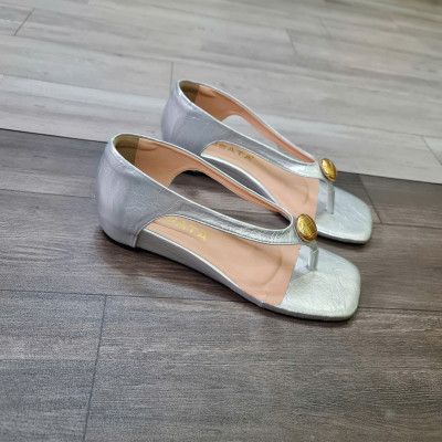 Dép nữ xỏ ngón, bít gót, đế xuồng ROSATA RO727 - 3p - Bạc, Hồng - BKSTORE