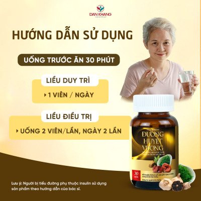 Viên Uống Hỗ Trợ Giảm Đường Huyết và Giảm Nguy Cơ Biến Chứng Của Đái Tháo Đường - Đường Huyết Vương Hủ 30 viên