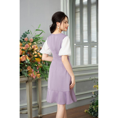 Đầm xòe phối tay Tri