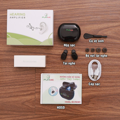 Máy trợ thính không dây Funmic EN-IA006A Có hộp sạc hiện đại