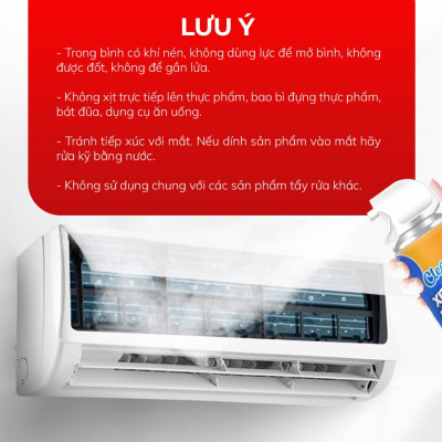 Chai xịt vệ sinh điều hòa Cleanz làm sạch diệt khuẩn bằng công nghệ ion bạc Ag+ -500ml- Hàng chính hãng 