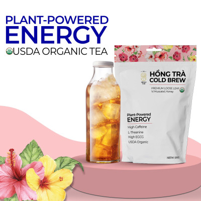 Hồng Trà Cold Brew Hữu Cơ - Chứng Nhận USDA Organic, Đậm Vị Muscatel Mật Ong, Không Chát Túi Zip 75g