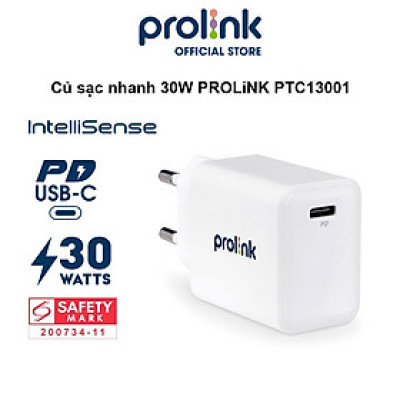 Bộ sạc nhanh PROLiNK chuẩn USB 3.0, nhiều cổng (Type-C, A) dùng cho Điện thoại, iPad, Macbook, Nintendo Switch