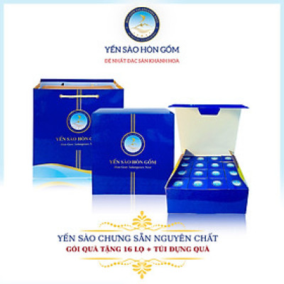 [Gói QT 16 Hũ] Tổ Yến Chưng Đường Phèn - Yến Sào Hòn Gốm Chính Hiệu Khánh Hoà - HGKNEST