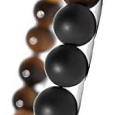 Combo Vòng Đeo Tay Phong Thủy Đá Mắt Hổ Vàng Nâu Phối đá Núi Lửa, Hạt 10 Li, 19 hạt. Kèm hộp Gấm và dây xỏ dự phòng.