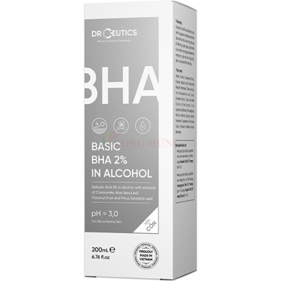 Dung dịch DrCeutics Basic BHA 2% In Alcohol giúp loại bỏ tế bào chết trên da (100ml/200ml) - Hàng chính hãng