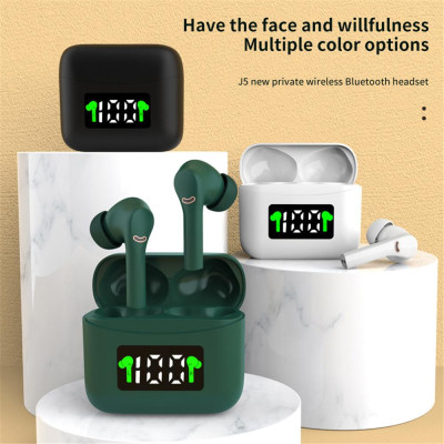 CINCATDY Tai Nghe Bluetooth Earbuds Gaming Headset True Wireless Headphone Dock Sạc có Led Báo Pin Kép J5