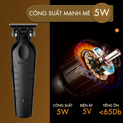 Tông đơ chấn viền Kemei KM-2299 lưỡi cắt mạ carbon cao cấp công suất 5W - Chính hãng