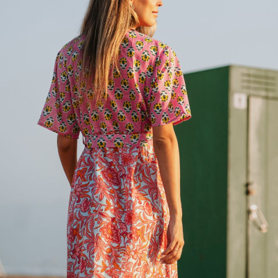 Đầm Sơ Mi Thêu Kết Cườm Cotton Isla Bonita