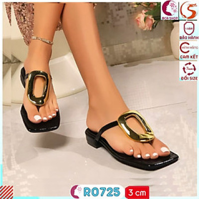 [SÀNH ĐIỆU]  Dép Guốc Nữ Xỏ Ngón Bản Lớn Cao 3cm RO725 ROSATA - Thiết Kế Nổi Bật - Nâng Tầm Phong Cách