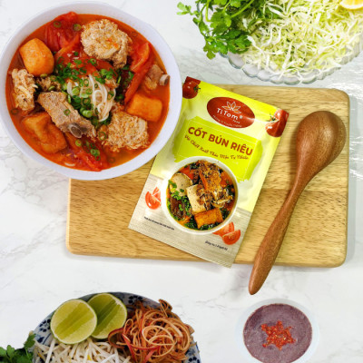 Gia vị nấu bún riêu nêm sẵn Titom gói 55g dùng nấu nước lèo bún riêu cua