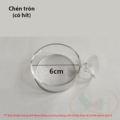 Chén thủy tinh cho tép ăn hạn chế thức ăn dư thừa bể cá tép thủy sinh