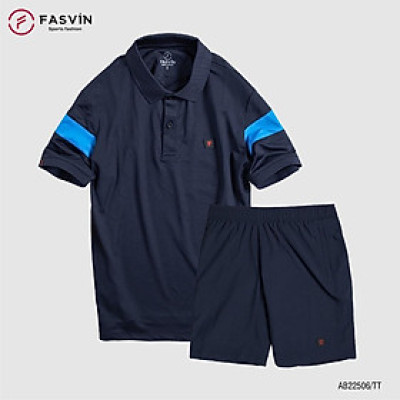Bộ quần áo thun thể thao nam Fasvin AB22506.HN cộc tay cổ bẻ vải thể thao mềm nhẹ co giãn tốt