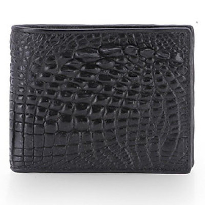 HT2219-20-21-45 - Bóp nam Huy Hoàng da cá sấu ngăn sau màu đen, nâu đất, vàng bò, nâu đỏ