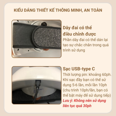 Máy Massage Bụng tan Mỡ, Đai Massage Đánh Tan Mỡ Bụng Cao Cấp Có Đèn Hồng Ngoại Tích Hợp Đá Nóng Giúp tan mỡ bụng