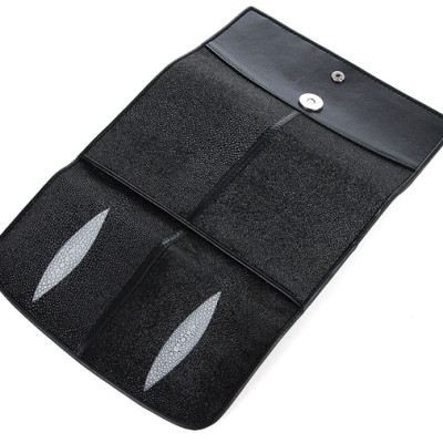 HJ3501-02-03-04 - Ví nữ da cá đuối Huy Hoàng 1 sọc màu trắng đen