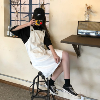 [CHẤT LƯỢNG_CÓ TẶNG QUÀ] Đầm yếm jean ngang gối đai bảng to cài nút, hàng xịn Quảng Châu cao cấp C155