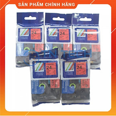 Nhãn In HZE-S441 - Đen nền đỏ 18mm x 8m - Dùng cho máy in BROTHER - AIMO - PUTY [Hàng nhập khẩu]