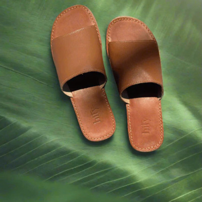 Dép Lê Quai Ngang Da Bò FTW001BROWN thời trang thiết kế Hity