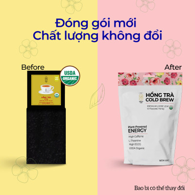 Hồng Trà Cold Brew Hữu Cơ - Chứng Nhận USDA Organic, Đậm Vị Muscatel Mật Ong, Không Chát Túi Zip 75g