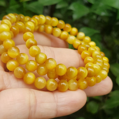 Vòng tay nữ đá mắt hổ tự nhiên vàng anh vip 6mm quấn tay 3 vòng đẹp vòng màu vàng anh tươi đẹp hợp nữ mệnh kim mệnh thổ mệnh thuỷ đeo tay may mắn xinh đẹp sang tay ạ